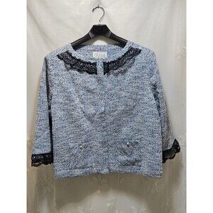 C.Wonder Christian Siriano Runway NWT Womens 3X Blue Jacket Tweed Cropped Lacey
